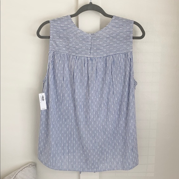 NWT Old Navy Blue/White Striped Knot Top size L - Picture 2 of 4
